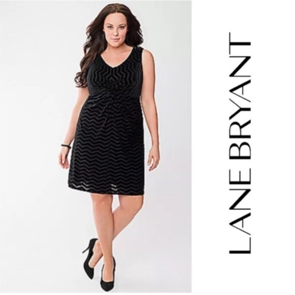 Lane Bryant Velvet Chevron Stripe Dress 26/28